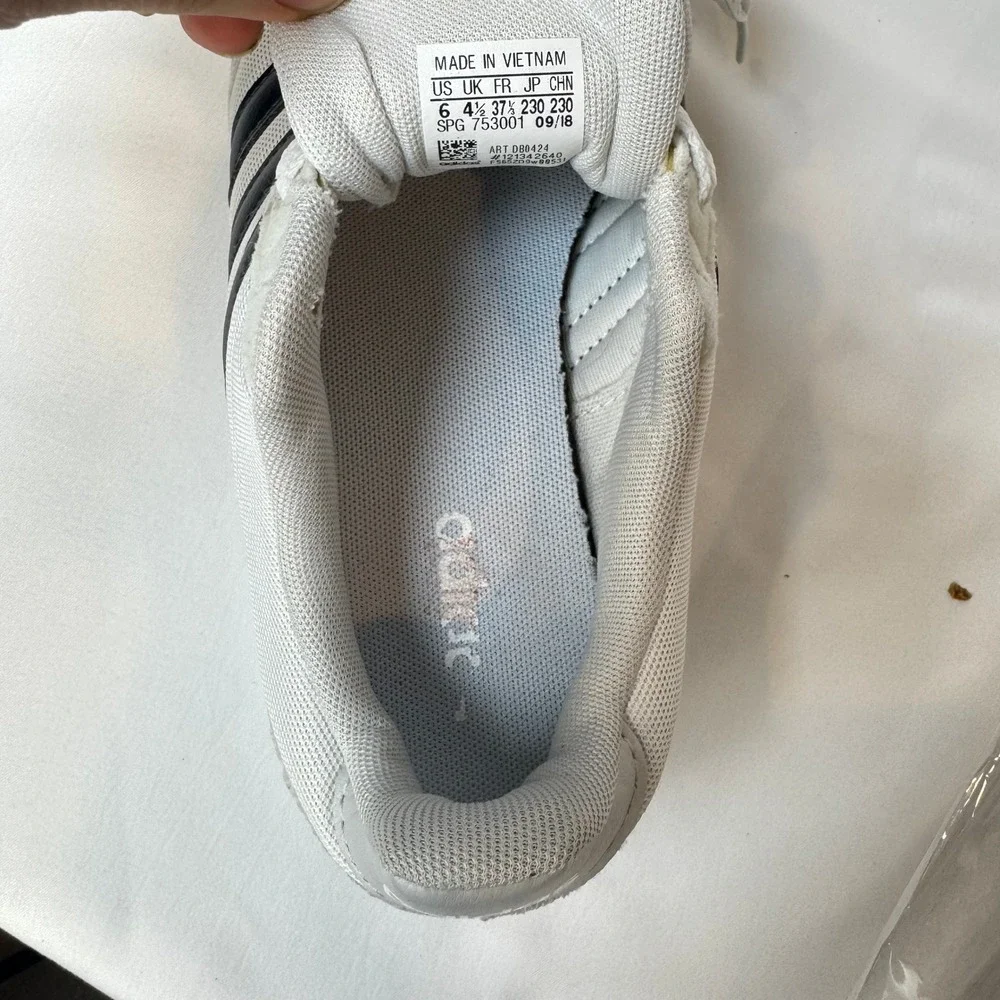 Adidas V Racer 2.0 Women's Size 6 White Black DB0424 Sneakers
